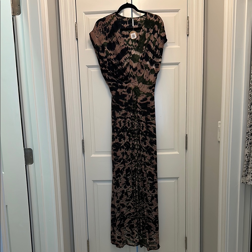 Yfb (Young Fabulous And Broke) Elegant Black Green And Brown Maxi Dress Nwt